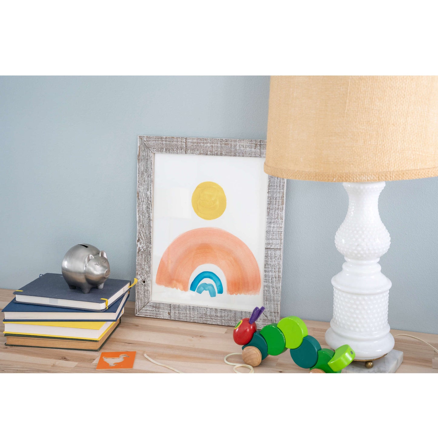 11" x 14" White Solid Wood Hanging Picture Frame-3
