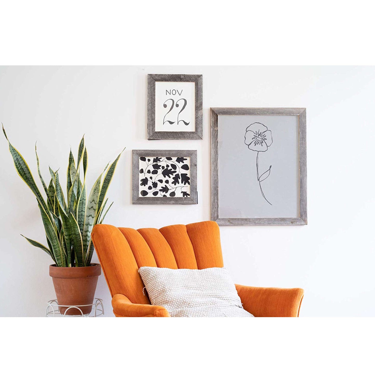 11" x 14" Gray Solid Wood Hanging Picture Frame-5