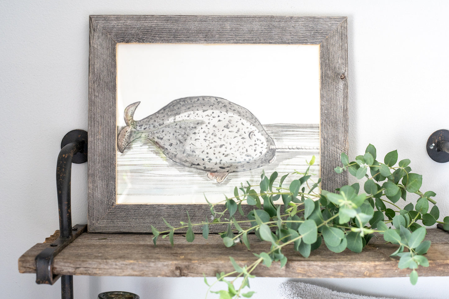 11" x 14" Gray Solid Wood Hanging Picture Frame-4