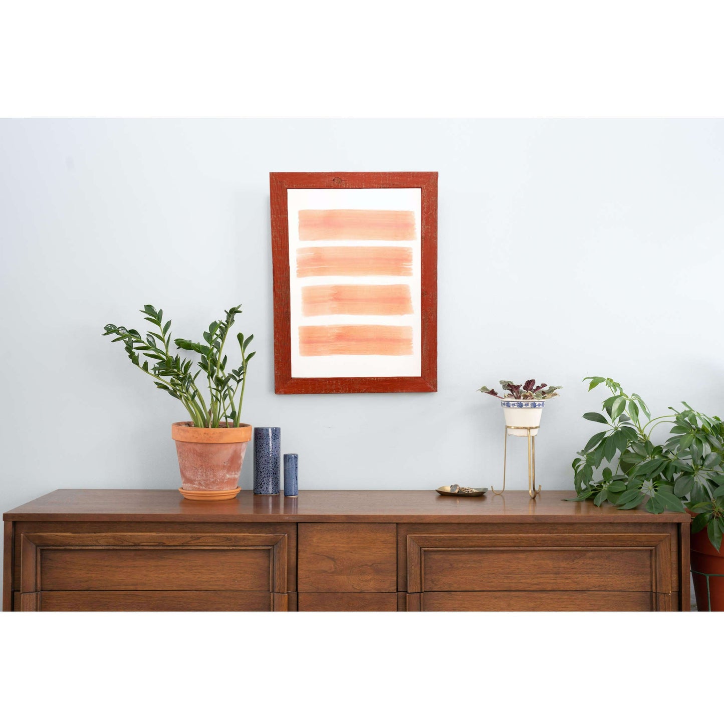 10" x 10" Red Solid Wood Hanging Picture Frame-3