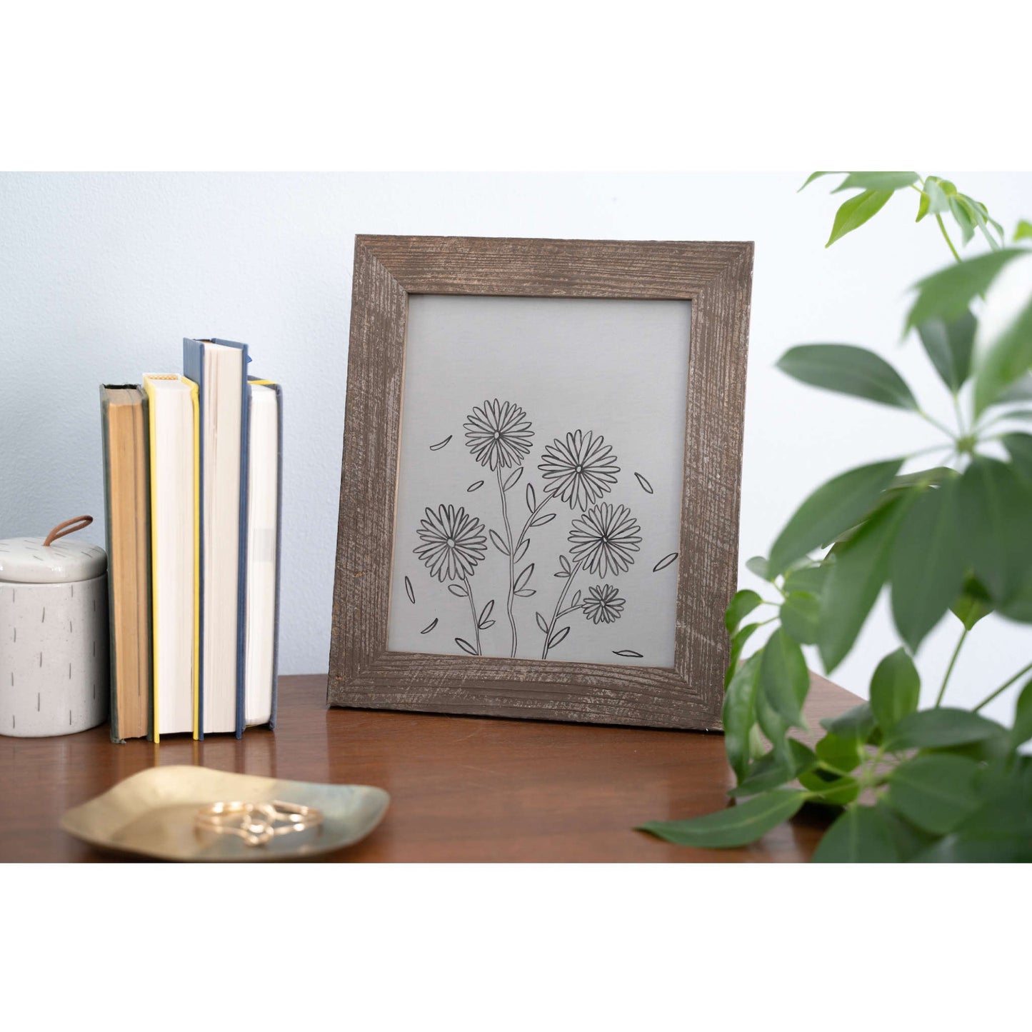 12" x 16" Brown Solid Wood Hanging Picture Frame-4