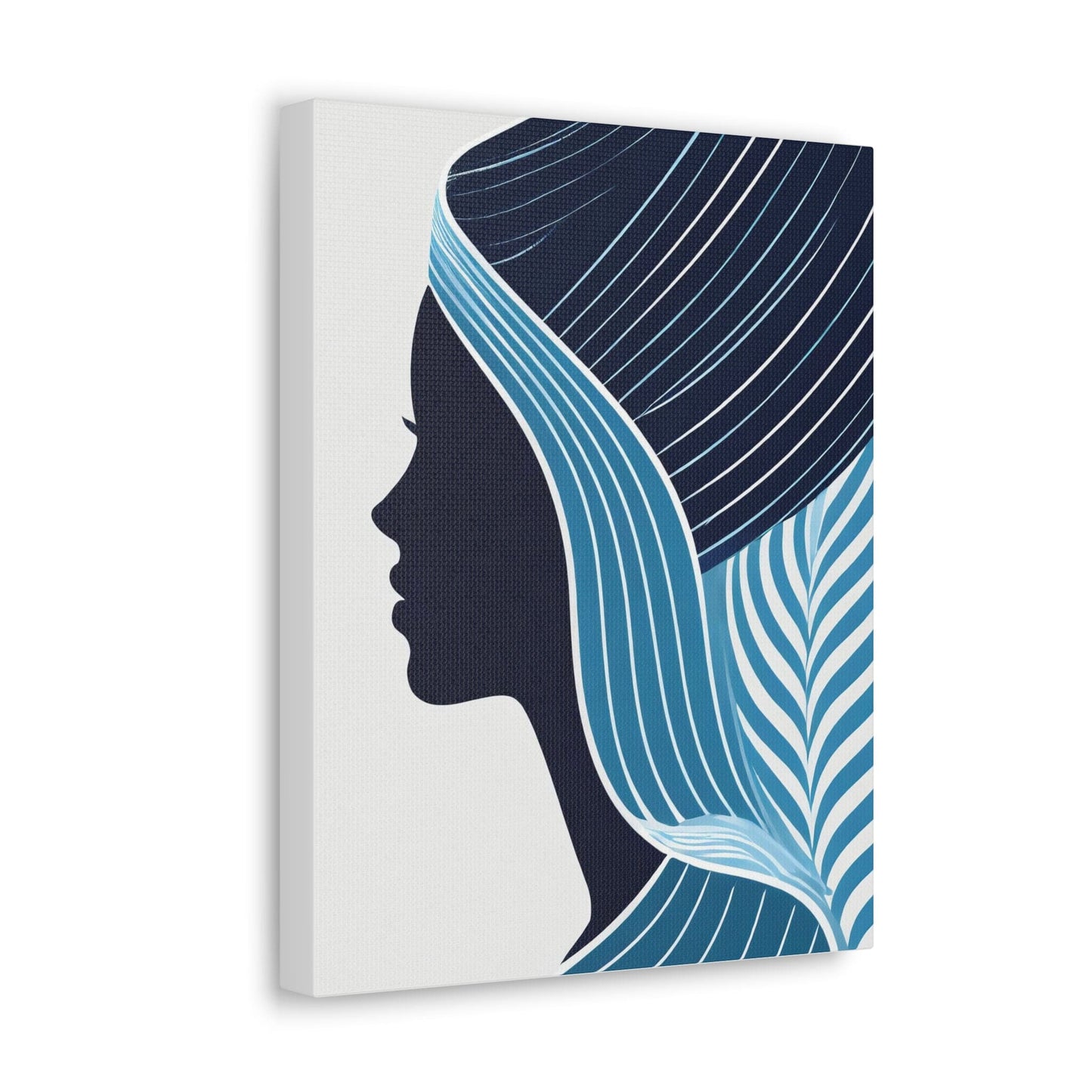 Wall Art Decor - Canvas Print Artwork - Female Blue Line Art Print 81782-1