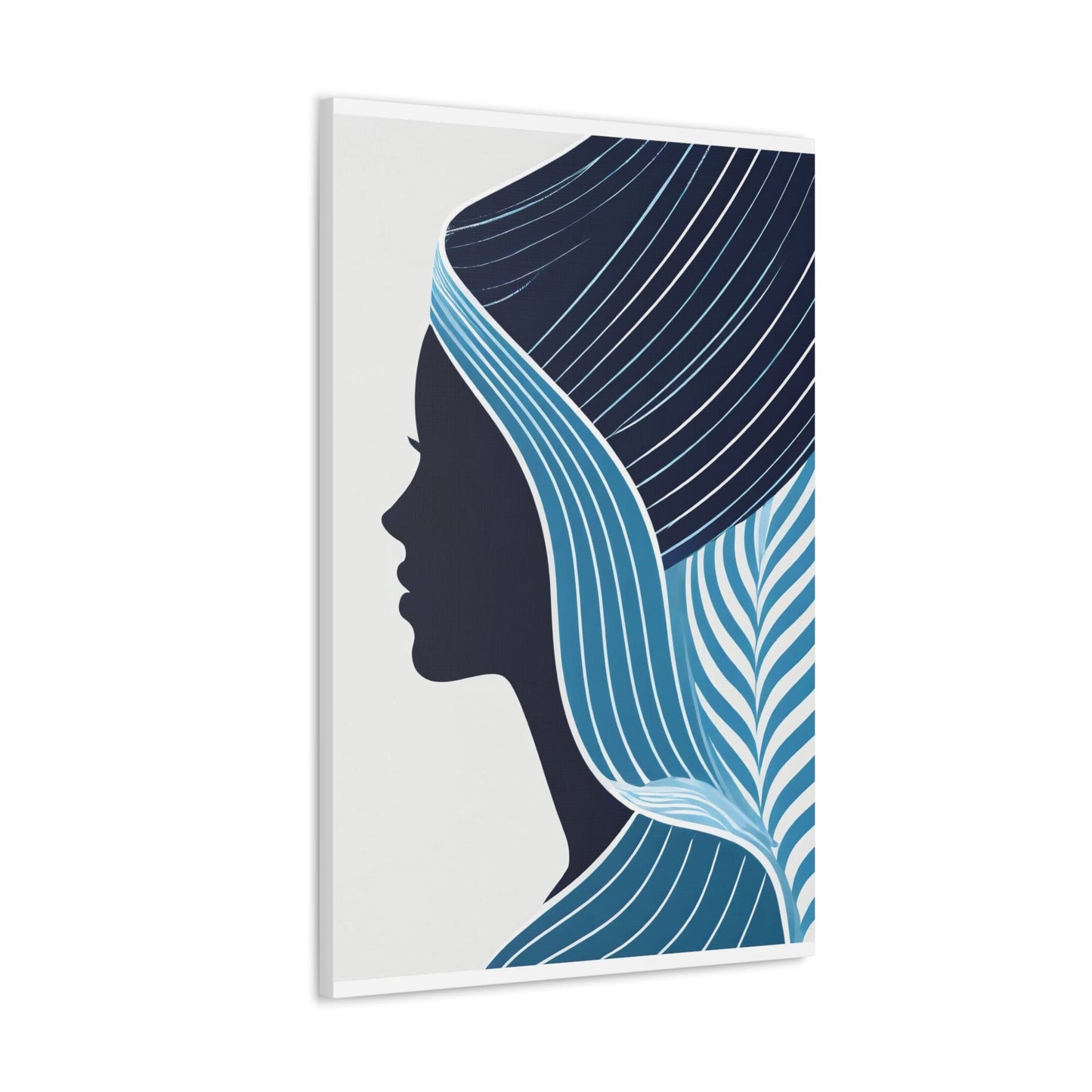 Wall Art Decor - Canvas Print Artwork - Female Blue Line Art Print 81782-3