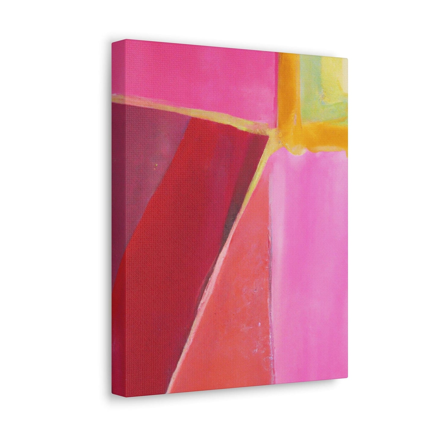Wall Art Decor - Canvas Print Artwork - Pink Mauve Red Geometric Pattern-1