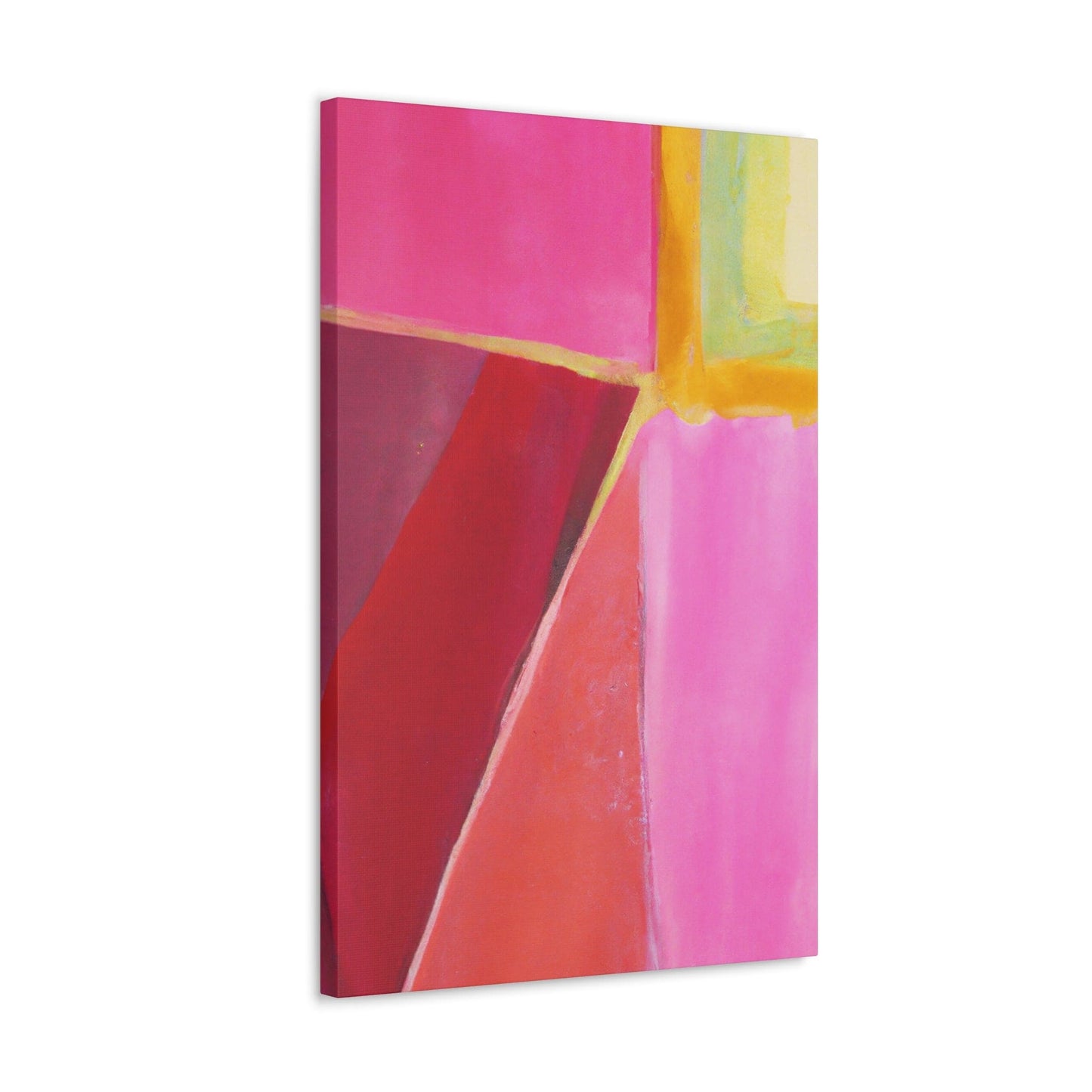 Wall Art Decor - Canvas Print Artwork - Pink Mauve Red Geometric Pattern-2