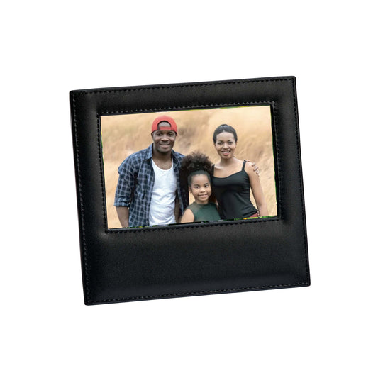 Black Leather Frame Holds 4" X 6" Photo-0