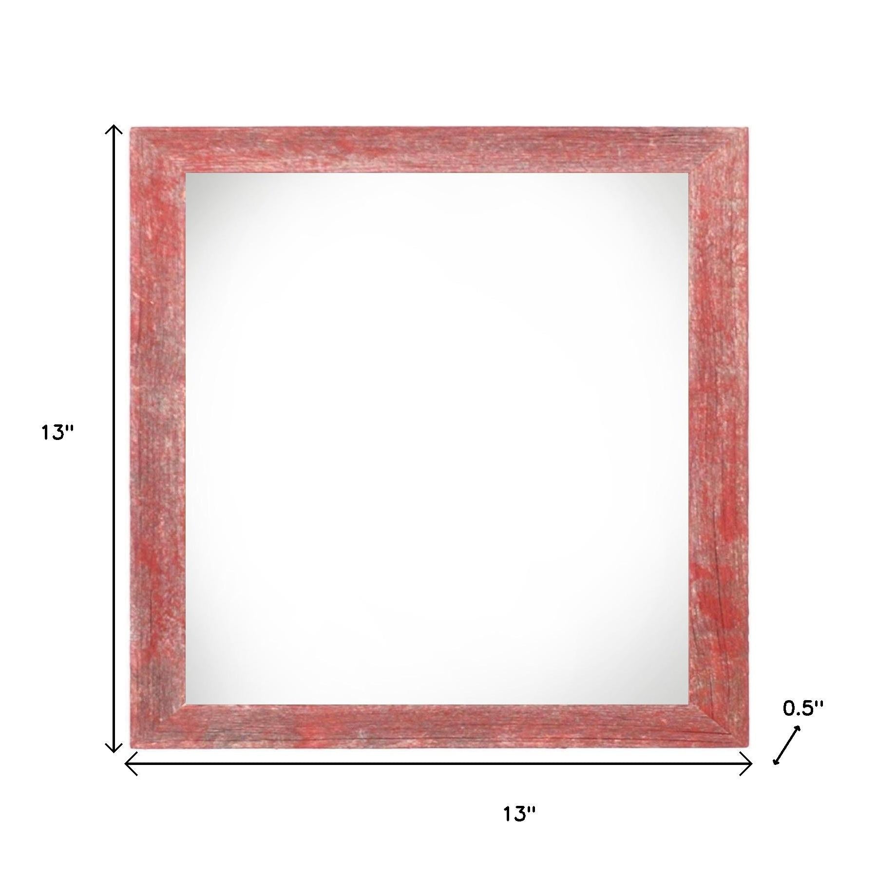10" x 10" Red Solid Wood Hanging Picture Frame-4