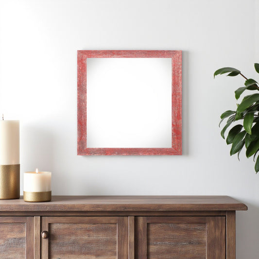 10" x 10" Red Solid Wood Hanging Picture Frame-0