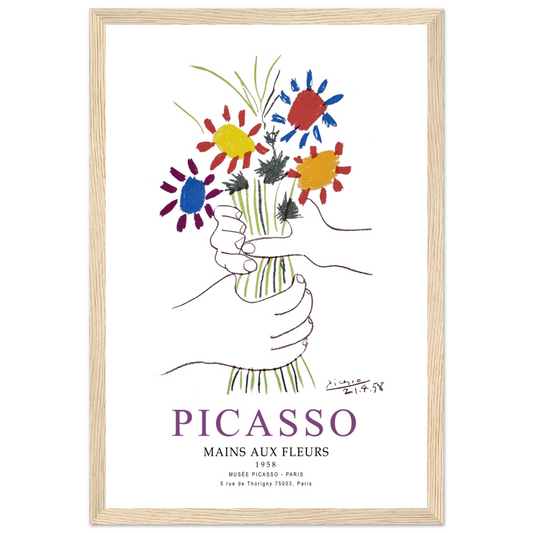 Pablo Picasso Hands with Flowers 1958 Artwork Poster-10