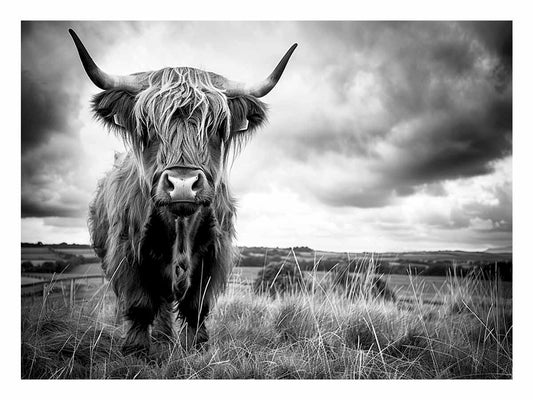 Stormy The Highland Cow Canvas Painting-0