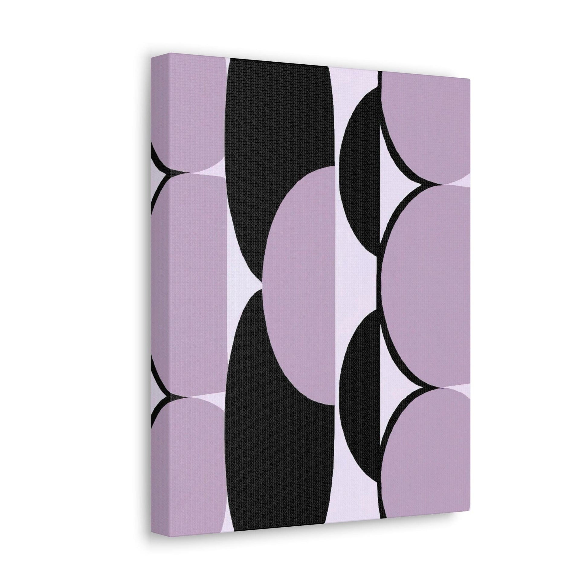 Wall Art Decor - Canvas Print Artwork - Geometric Lavender and Black Pattern-1