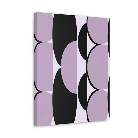 Wall Art Decor - Canvas Print Artwork - Geometric Lavender and Black Pattern-0