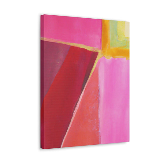 Wall Art Decor - Canvas Print Artwork - Pink Mauve Red Geometric Pattern-0