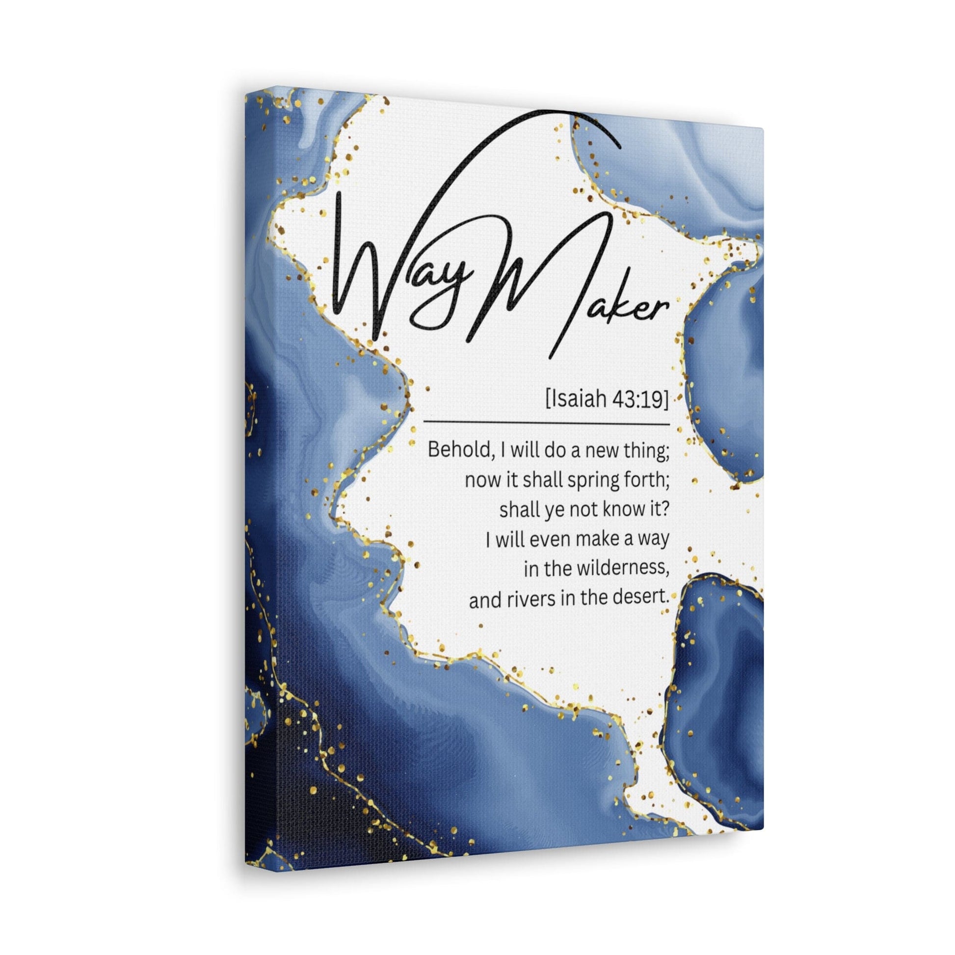 Wall Art Decor - Canvas Print Artwork - Way Maker Blue Design-1