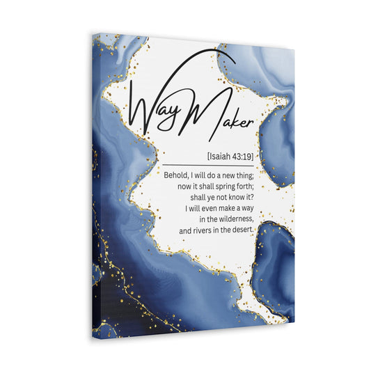 Wall Art Decor - Canvas Print Artwork - Way Maker Blue Design-0