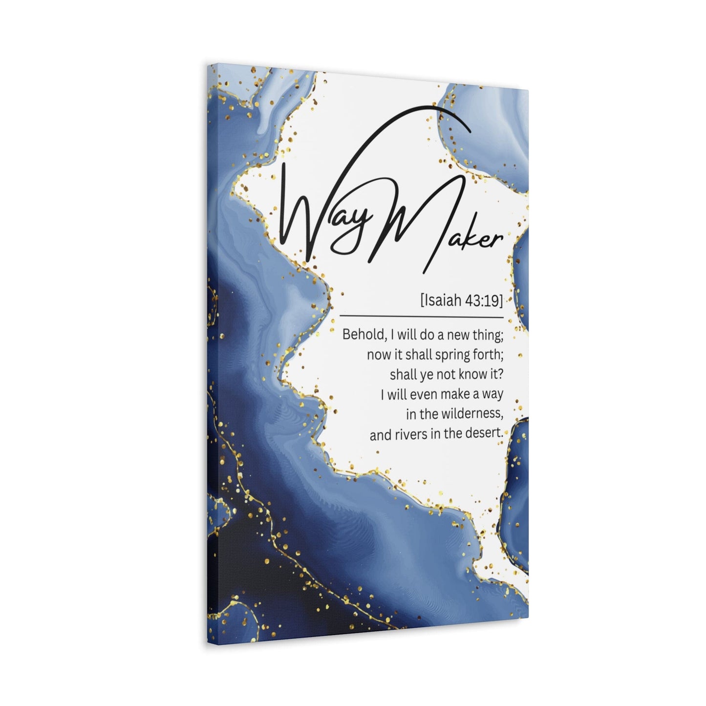 Wall Art Decor - Canvas Print Artwork - Way Maker Blue Design-2