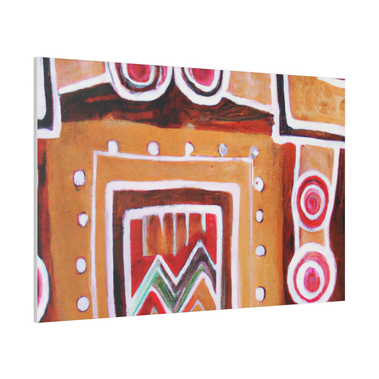 Wall Art Decor - Canvas Print Artwork Brown Orange Green Aztec Pattern-3