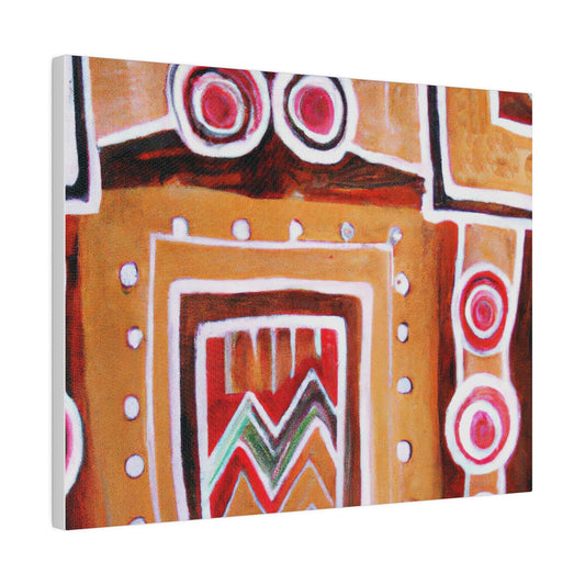 Wall Art Decor - Canvas Print Artwork Brown Orange Green Aztec Pattern-0